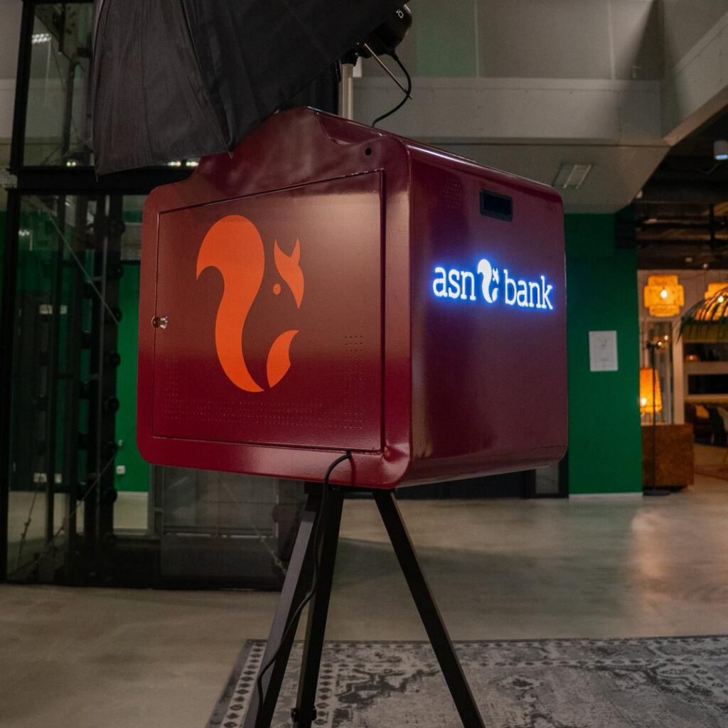 Custom photobooth in de huisstijl van ASN Bank